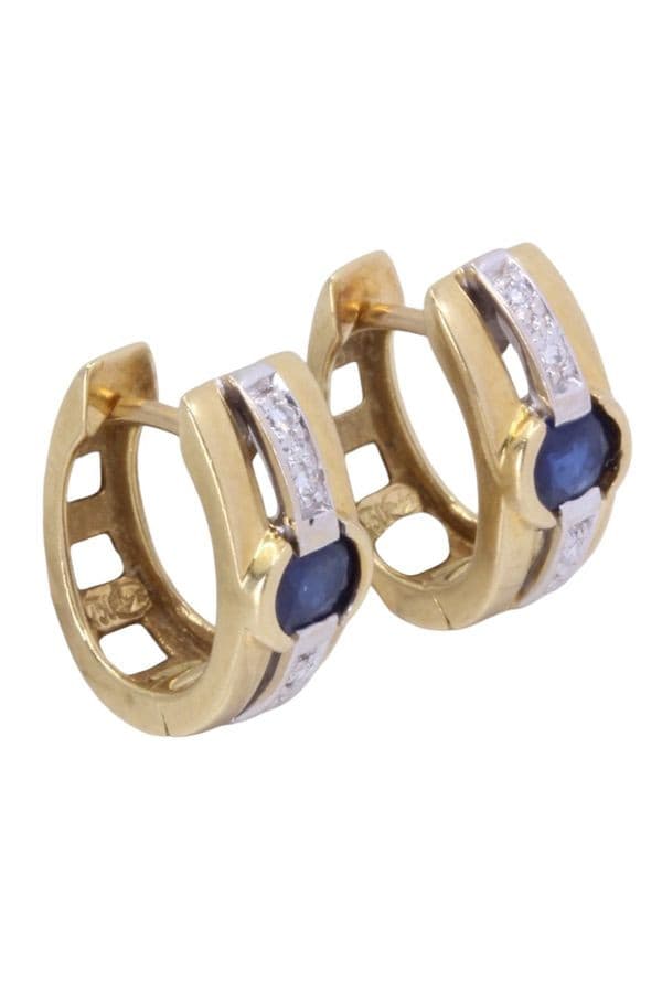 BOUCLES D'OREILLES SAPHIRS ET DIAMANTS — vue 1