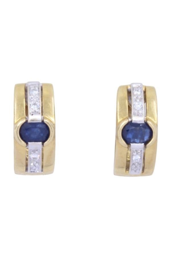 BOUCLES D'OREILLES SAPHIRS ET DIAMANTS — vue 3
