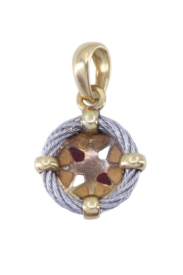 PENDENTIF ROSE DES VENTS OR/ACIER — vue 3