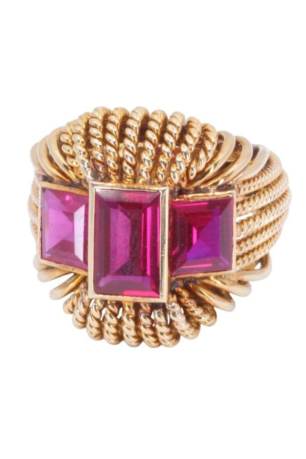 BAGUE COCKTAIL RUBIS ANNÉES 60' — vue 6