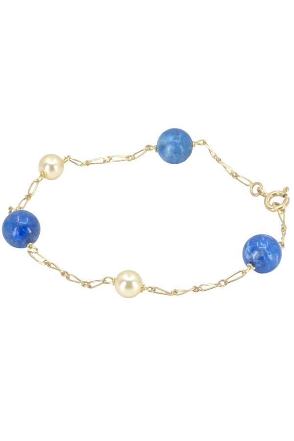 BRACELET PERLES ET LAPIS LAZULI — vue 1