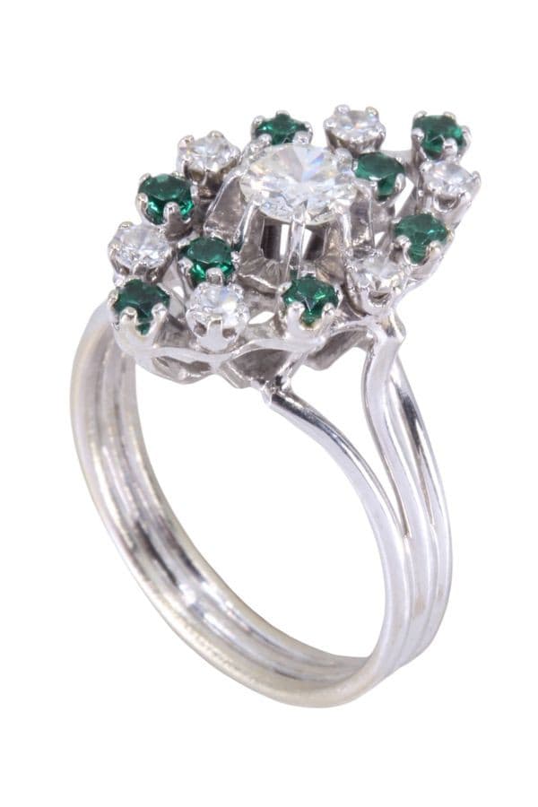 MARQUISE ANNÉES 50' ÉMERAUDES ET DIAMANTS — vue 4