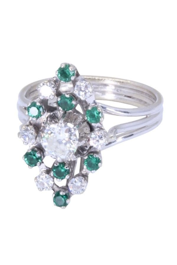 MARQUISE ANNÉES 50' ÉMERAUDES ET DIAMANTS — vue 6