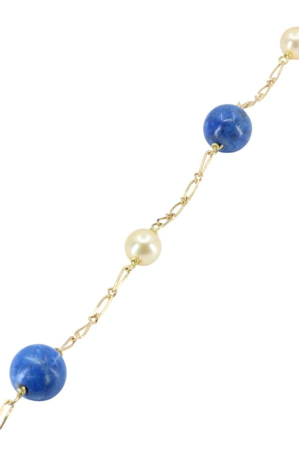 BRACELET PERLES ET LAPIS LAZULI — vue 2