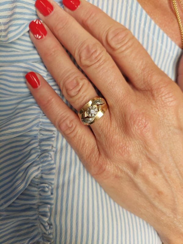 BAGUE DIAMANT ANNÉE 50' — vue 2