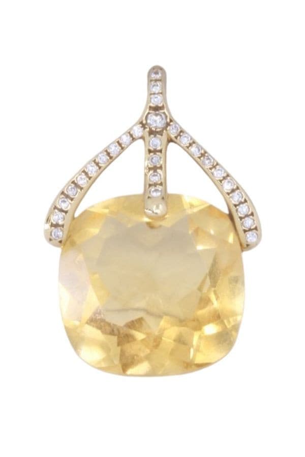 PENDENTIF POIRAY CITRINE ET DIAMANTS — vue 1