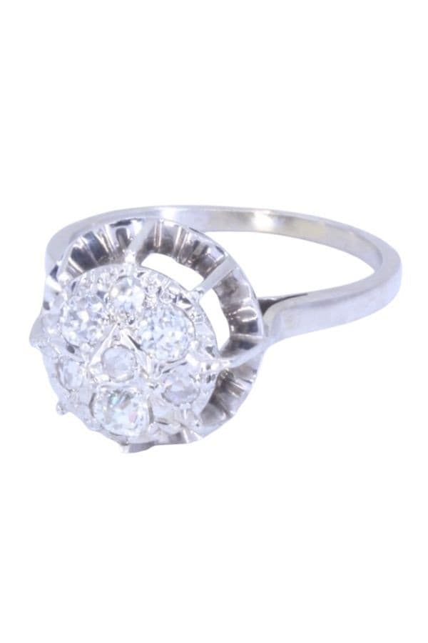 BAGUE STYLE SOLITAIRE ANCIENNE DIAMANTS — vue 5