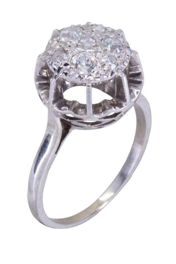 BAGUE STYLE SOLITAIRE ANCIENNE DIAMANTS — vue 3