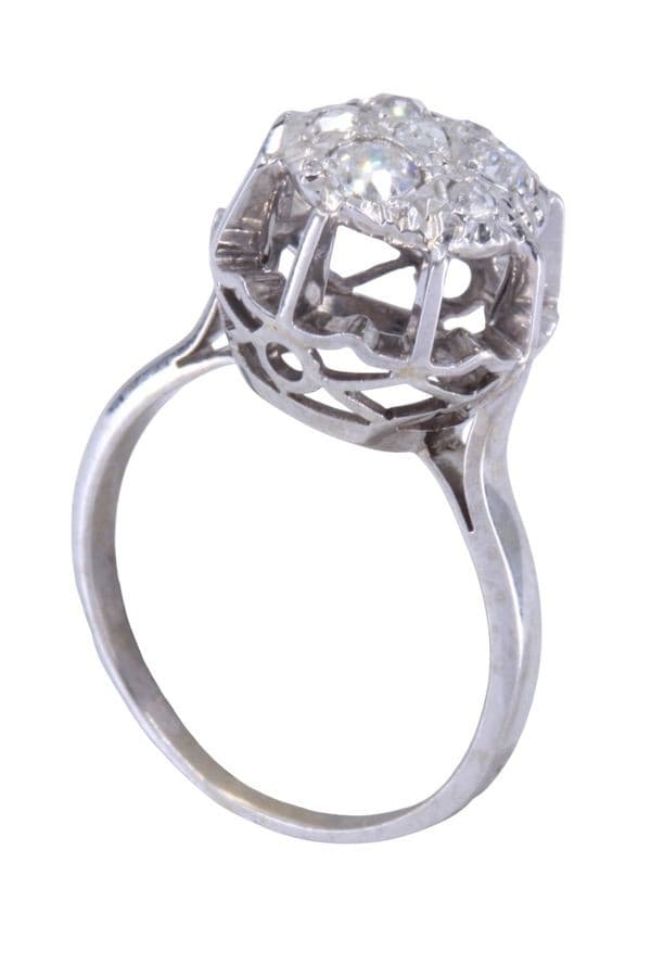 BAGUE STYLE SOLITAIRE ANCIENNE DIAMANTS — vue 4