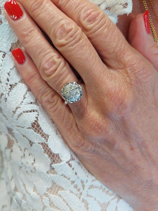 BAGUE STYLE SOLITAIRE ANCIENNE DIAMANTS — vue 2