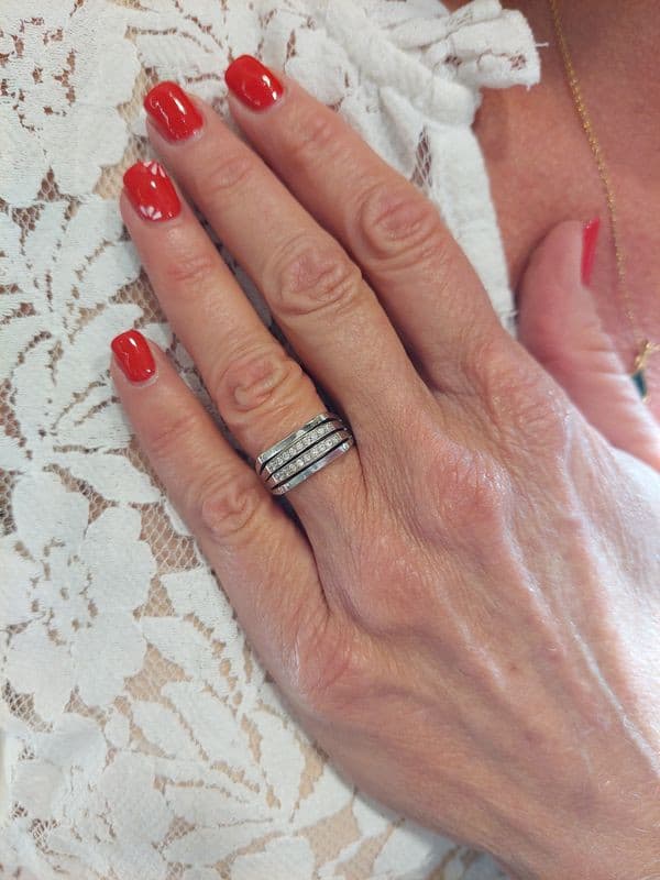 BAGUE MODERNE DIAMANTS — vue 2