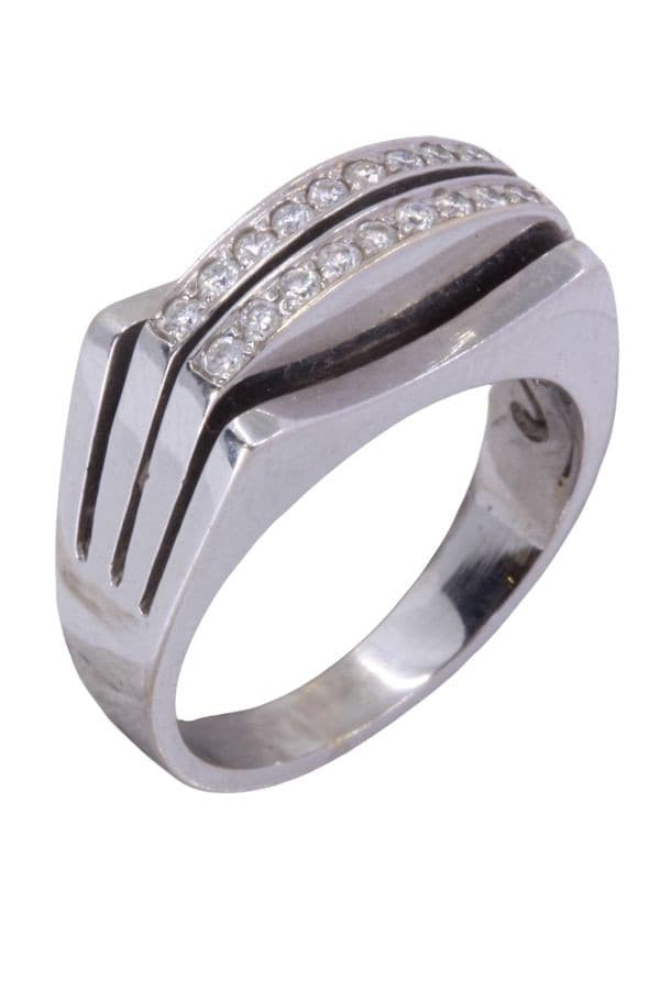 BAGUE MODERNE DIAMANTS — vue 3