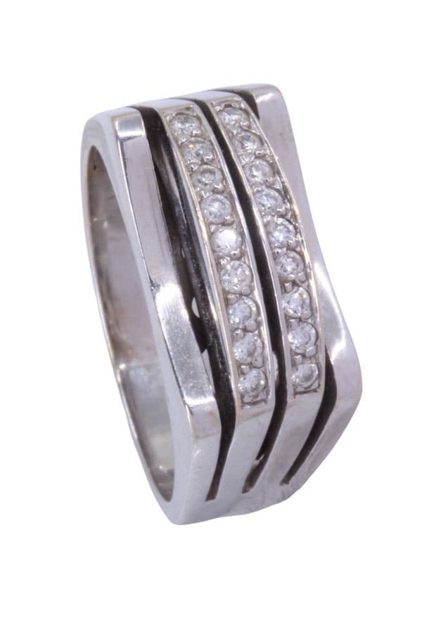 BAGUE MODERNE DIAMANTS — vue 4