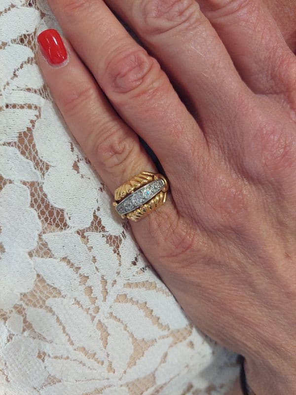 BAGUE JARRETIÈRE DIAMANTS ANNÉES 50' — vue 2