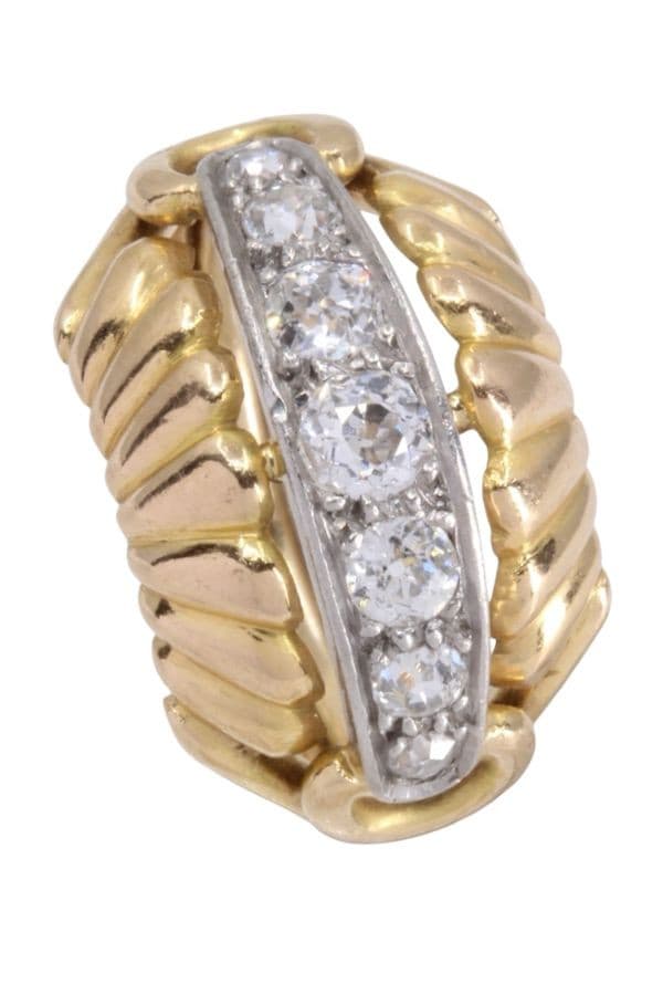BAGUE JARRETIÈRE DIAMANTS ANNÉES 50' — vue 4