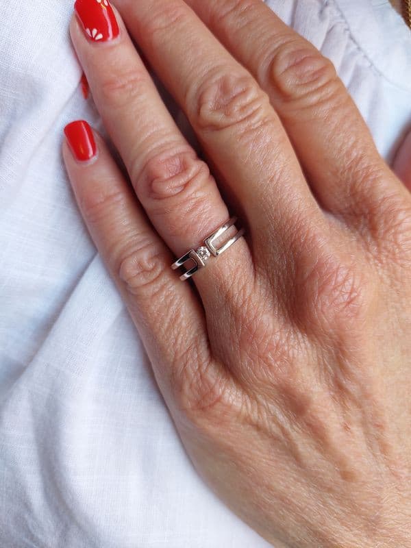 SOLITAIRE MODERNE DIAMANT — vue 2