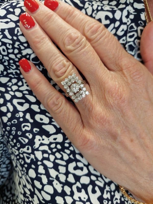 BAGUE DIAMANTS ANNÉES 50' — vue 2