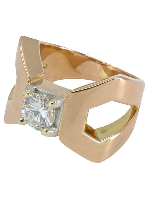SOLITAIRE MODERNE DIAMANT 0.84 CARAT — vue 3