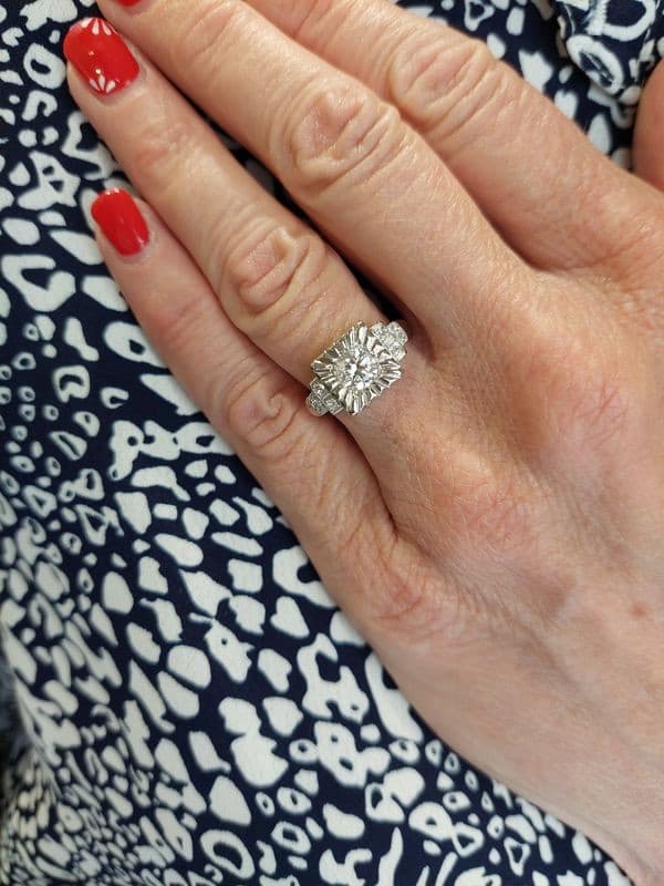 BAGUE ART-DÉCO DIAMANTS — vue 2