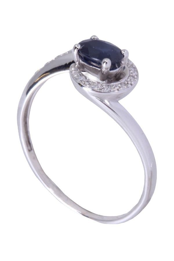 BAGUE MODERNE SAPHIR DIAMANTS — vue 4