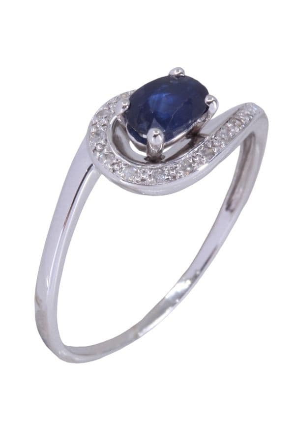 BAGUE MODERNE SAPHIR DIAMANTS — vue 3