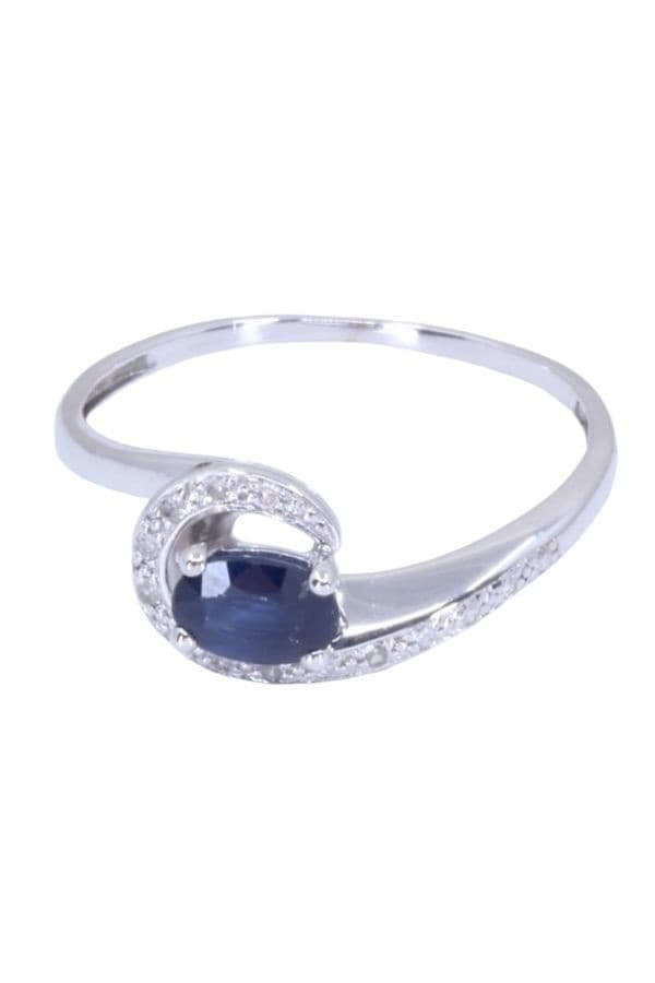 BAGUE MODERNE SAPHIR DIAMANTS — vue 5