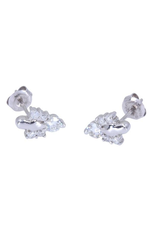 BOUCLES D'OREILLES MODERNES DIAMANTS — vue 3