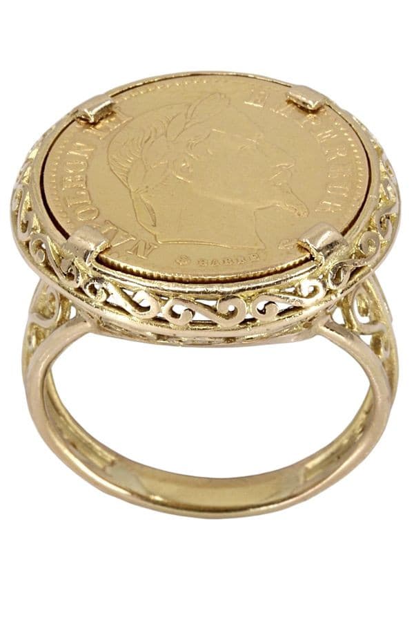 BAGUE PIÈCE 10 FRANCS NAPOLEON III — vue 1