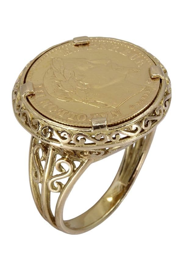 BAGUE PIÈCE 10 FRANCS NAPOLEON III — vue 3