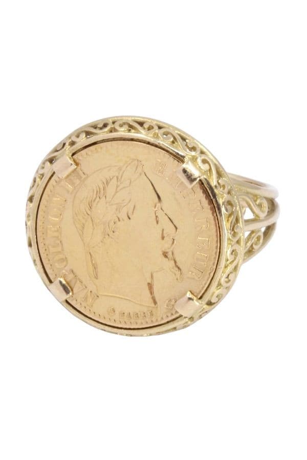 BAGUE PIÈCE 10 FRANCS NAPOLEON III — vue 5