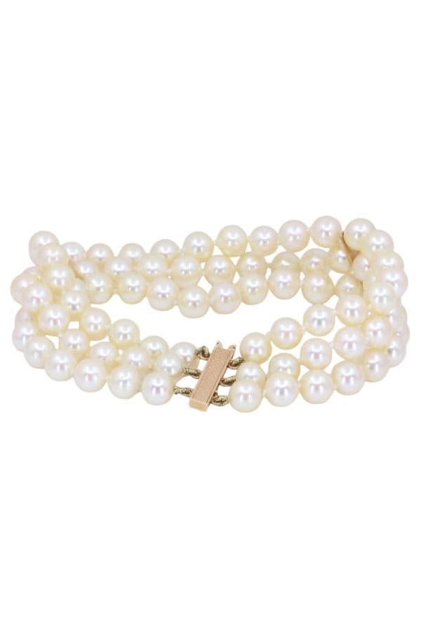 BRACELET PERLES DE CULTURE 3 RANGS — vue 1