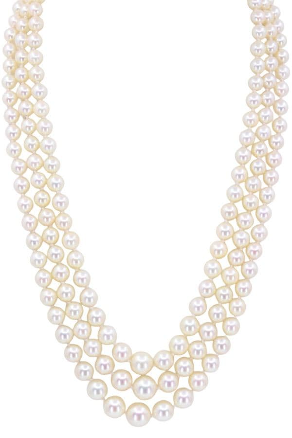 COLLIER DE PERLES 3 RANGS — vue 1