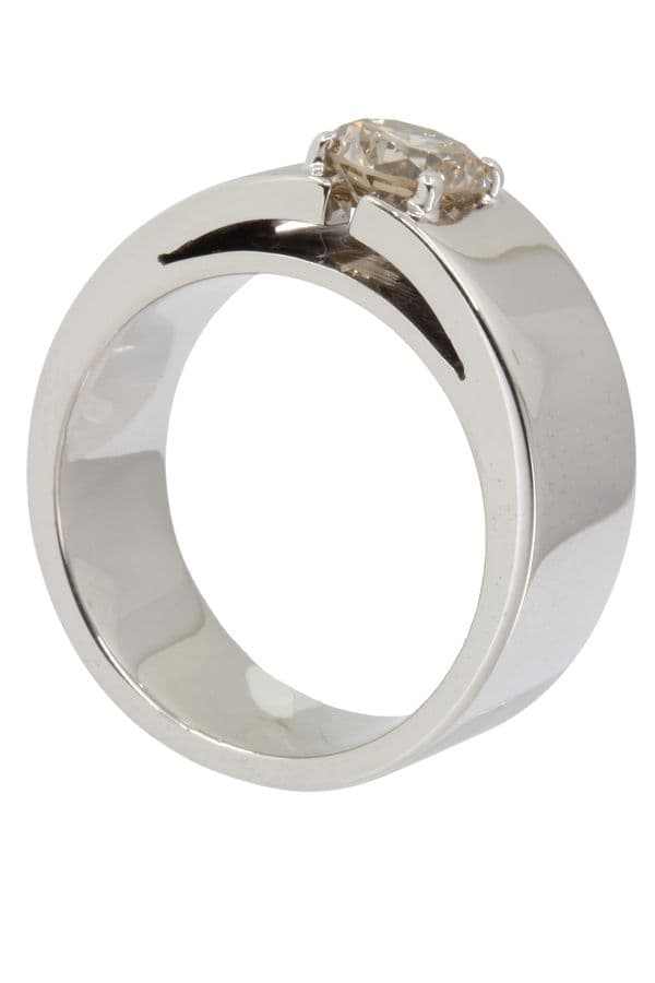 SOLITAIRE DIAMANT CHAMPAGNE 1.10 CARAT — vue 3