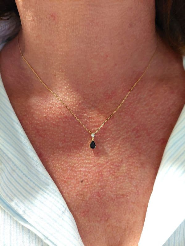 PENDENTIF SAPHIR ET DIAMANT — vue 2