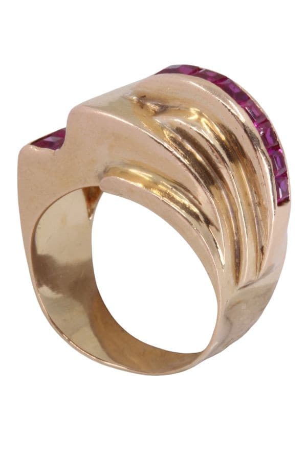 BAGUE TANK RUBIS CALIBRÉS — vue 5