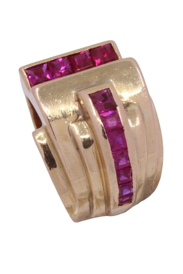BAGUE TANK RUBIS CALIBRÉS — vue 4