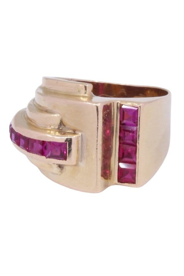 BAGUE TANK RUBIS CALIBRÉS — vue 6