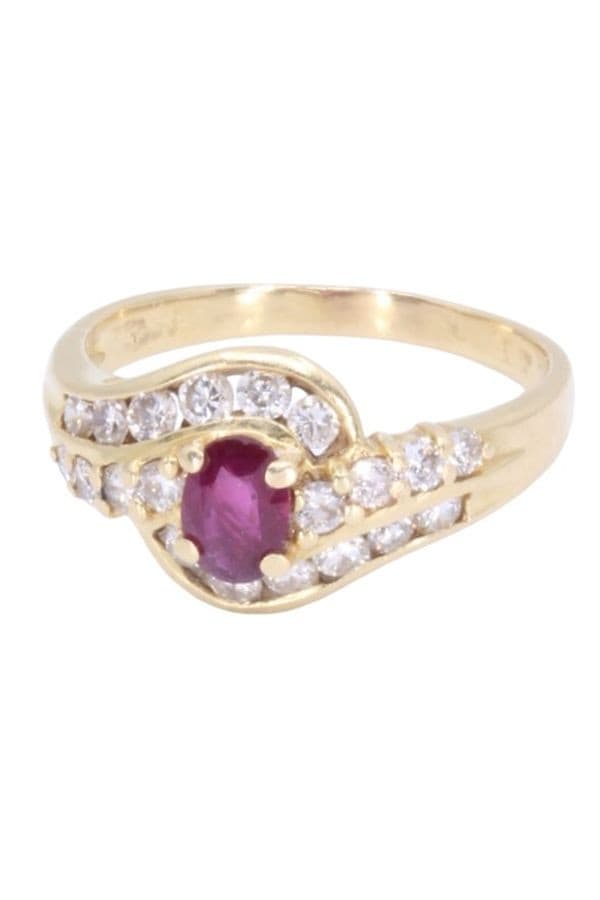 BAGUE MODERNE RUBIS ET DIAMANTS — vue 6