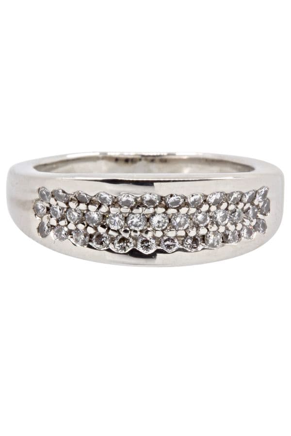 BAGUE MODERNE PAVAGE DIAMANTS — vue 2