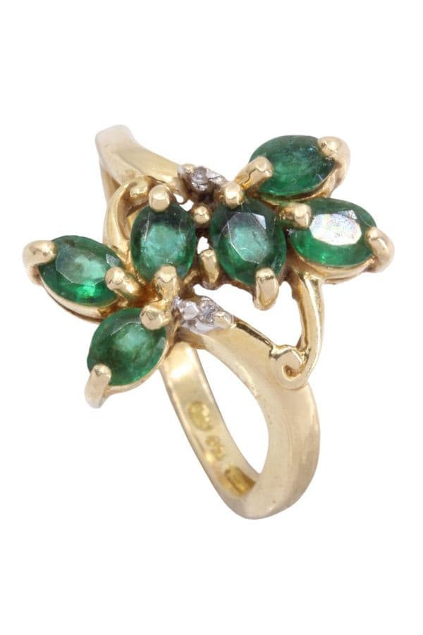 BAGUE ÉMERAUDES ET DIAMANTS — vue 3