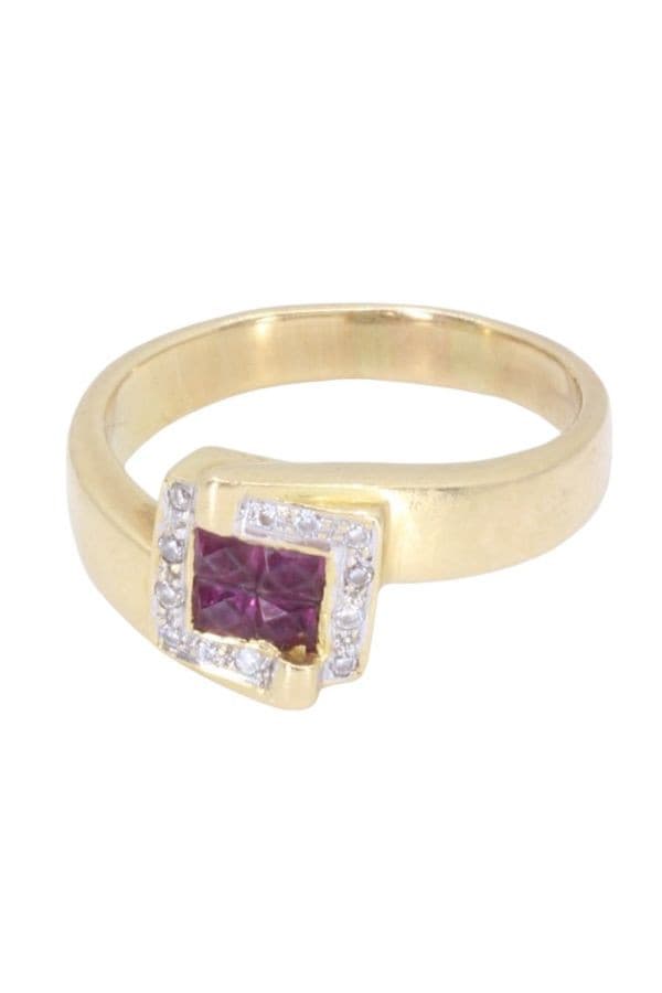 BAGUE RUBIS ET DIAMANTS — vue 6