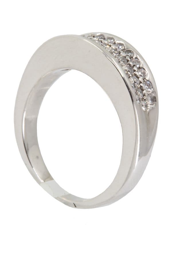 BAGUE MODERNE PAVAGE DIAMANTS — vue 5