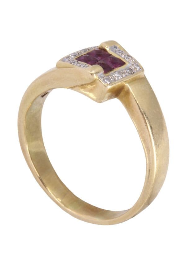 BAGUE RUBIS ET DIAMANTS — vue 5