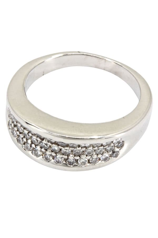 BAGUE MODERNE PAVAGE DIAMANTS — vue 6