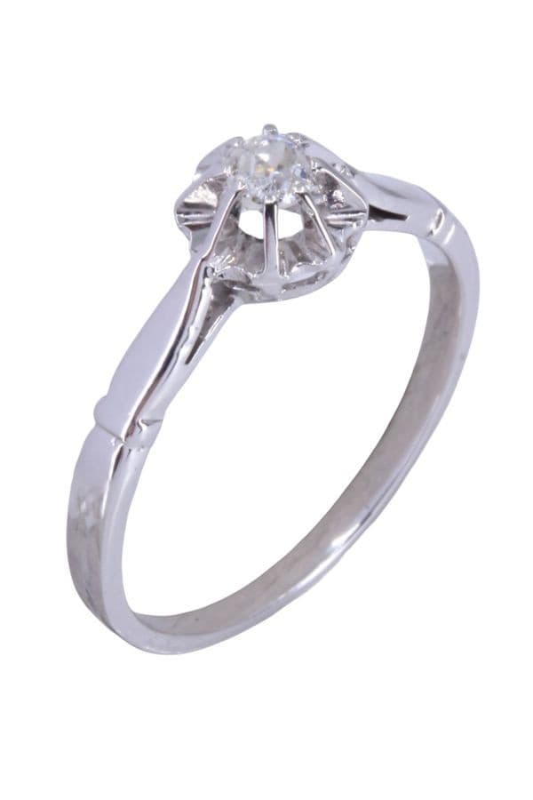 SOLITAIRE ANCIEN DIAMANT 0.10 CARAT — vue 3
