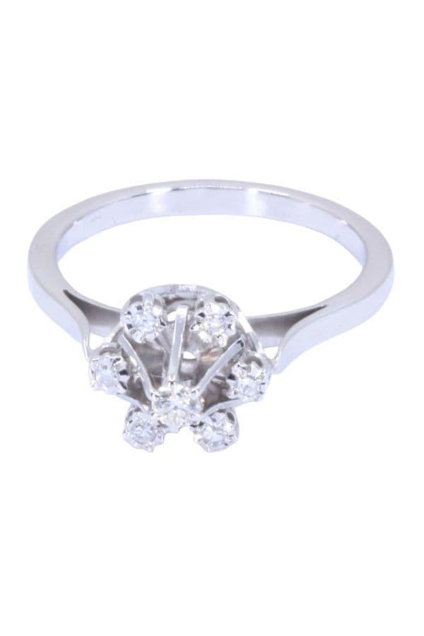 BAGUE FLEUR DIAMANTS ANNÉES 50' — vue 6