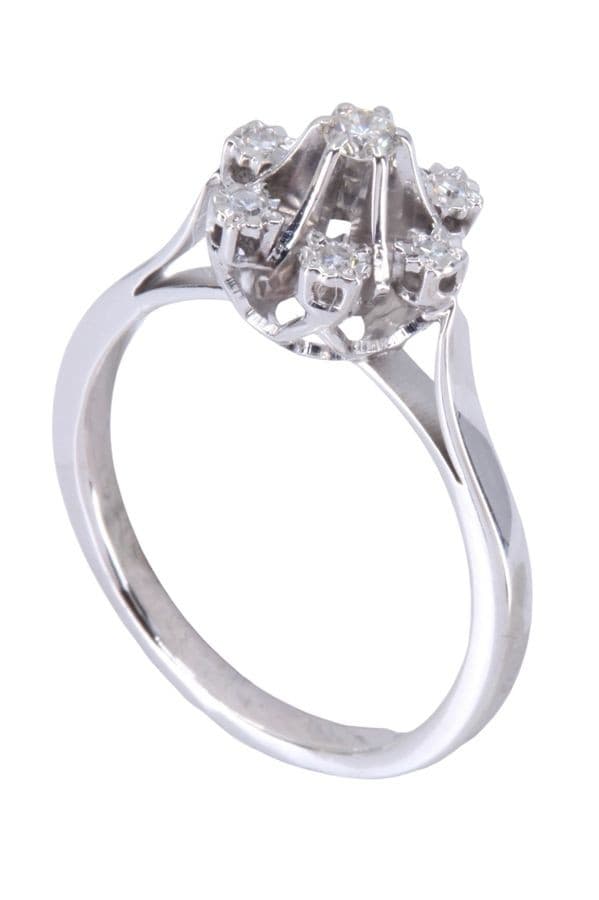 BAGUE FLEUR DIAMANTS ANNÉES 50' — vue 4