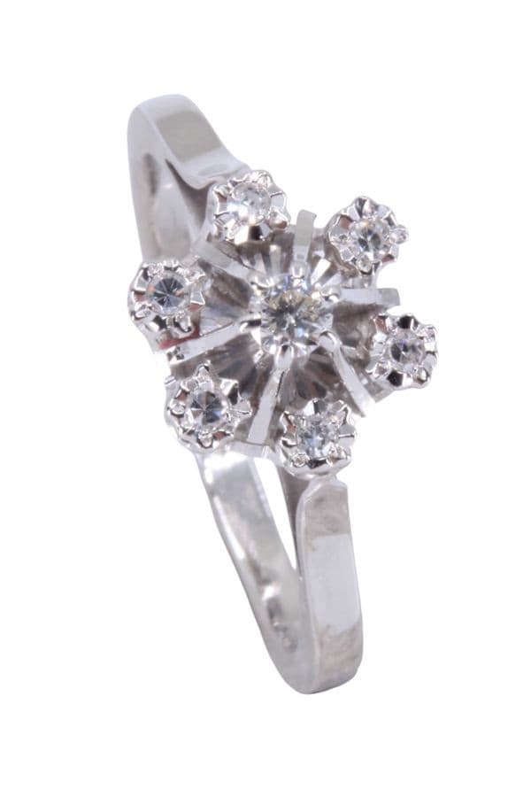 BAGUE FLEUR DIAMANTS ANNÉES 50' — vue 5