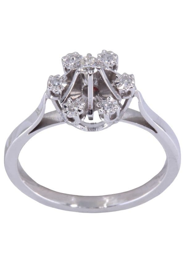 BAGUE FLEUR DIAMANTS ANNÉES 50' — vue 1