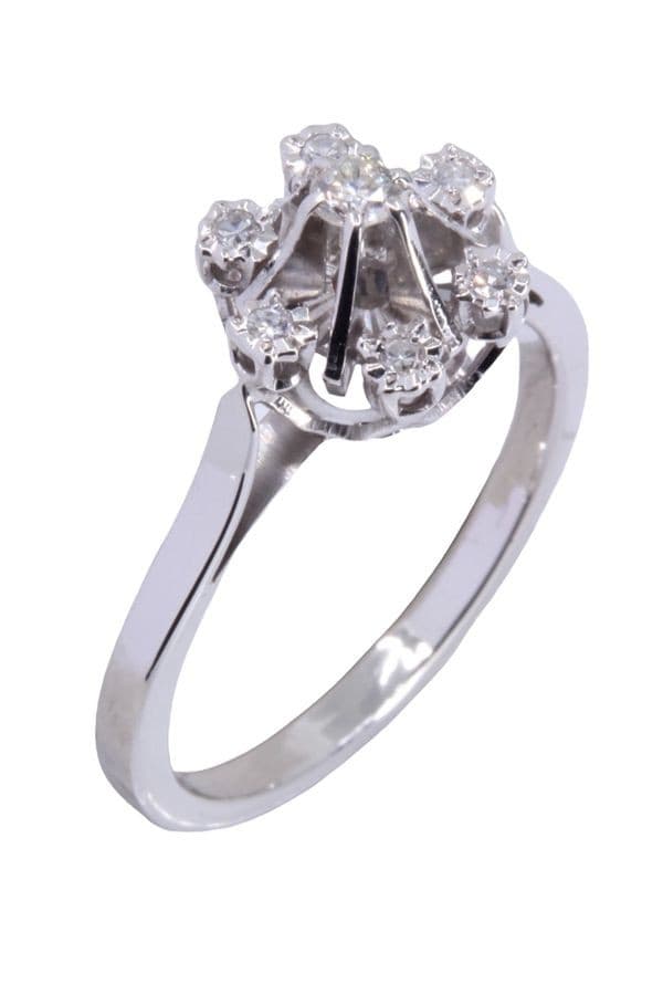 BAGUE FLEUR DIAMANTS ANNÉES 50' — vue 3